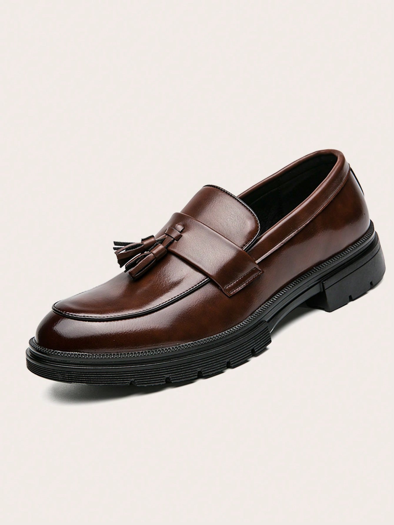 Men's Tassel Thick-soled Business Formal Pu Leather Shoes.